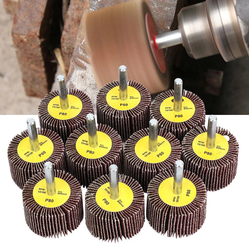 

Sanding Polishing Wheel Grinding Sandpaper Flap Wheel Disc with 6mm Shank 40x25x6mm Abrasive Cloth Sanding Flap Wheel Head