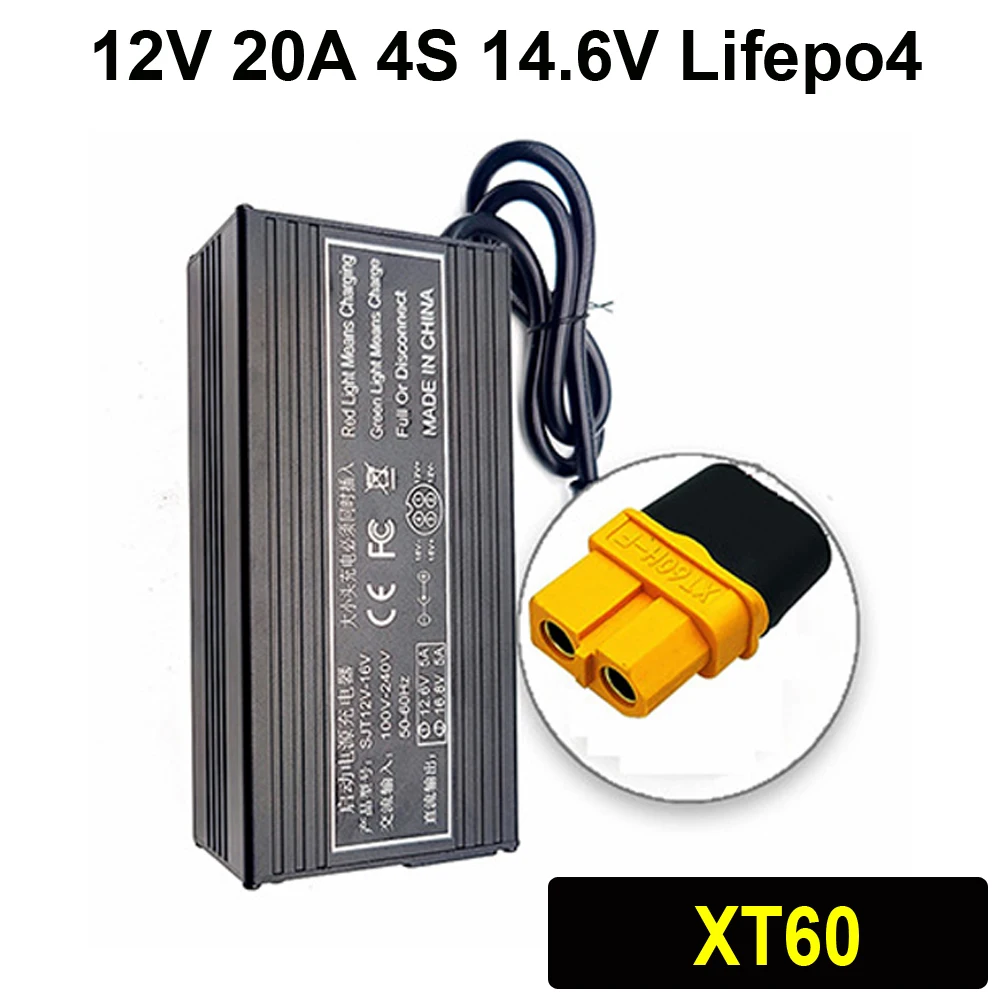 12V 20A Slimme Batterij Oplader voor Lifepo4 Lithium 4S 14.6V Snelle Oplader Voor ijzer Lithiumfosfaat batterij Opladen Pack
