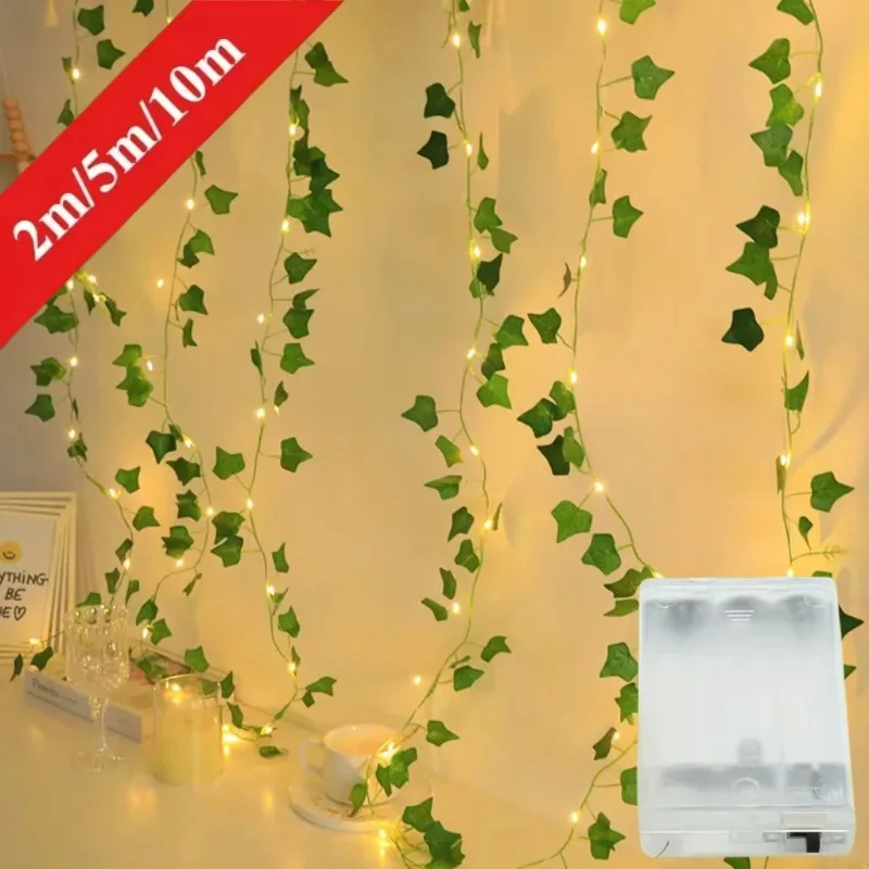 

Artificial Ivy LED Green Leaf String Fairy Lamp for Wedding Party Christmas Home Room Wall Plant Wreath Decoration
