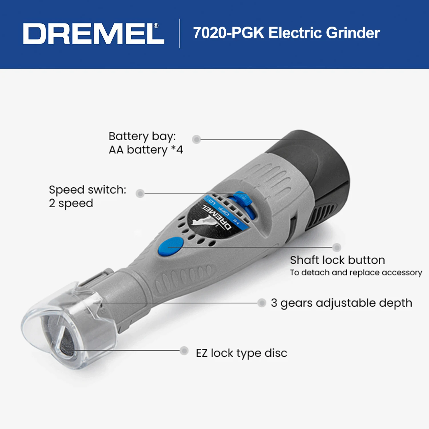 Dremel Electric Dog Nail Grinder 7020-Pgk Pet Nail File Care Set with 4 Sanding Discs Alternative Nail Clippers and Trimmers