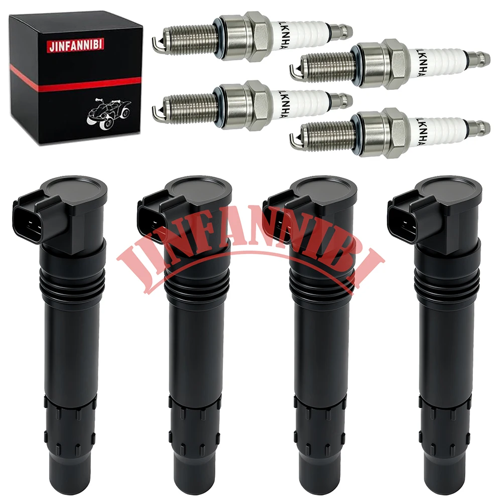 4x Ignition Coils & Spark Plugs Kit Set For Kawasaki Ninja 1000 ZX1000 2011 2012 2013