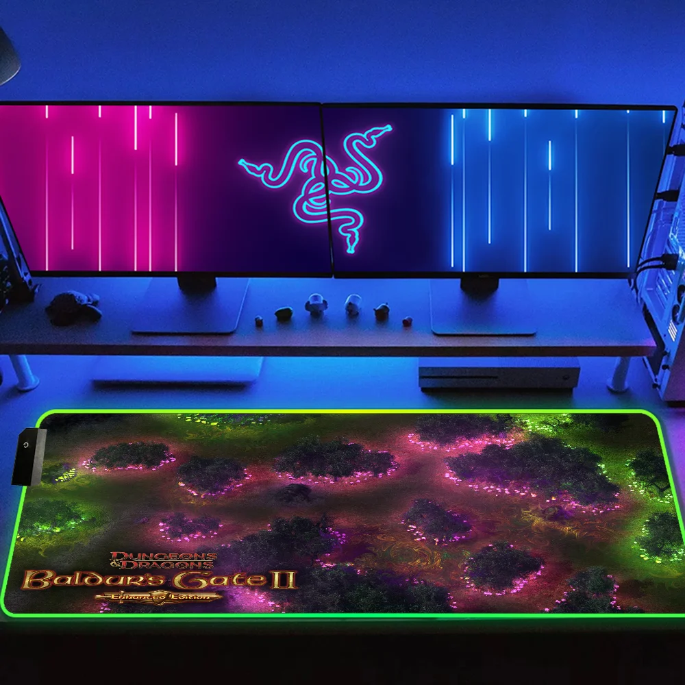 RGB LED Backlight Gaming Mouse Pad, 3 RGB LED Mousepad, Luminous Desk Mat, Gamer, Desktop, Acessórios de computador