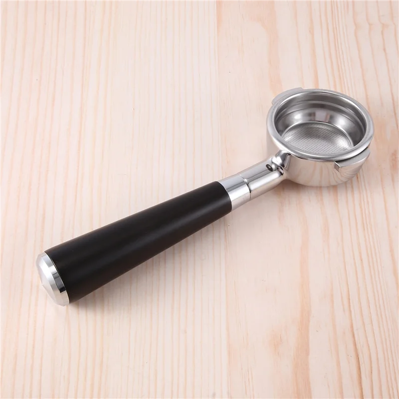 FZFZ 58 مللي متر مزدوج الأذن ماكينة القهوة حامل مرشح E61 Portafilter بدون قاع مع مقبض خشبي ماكينة القهوة اكسسوارات نمط