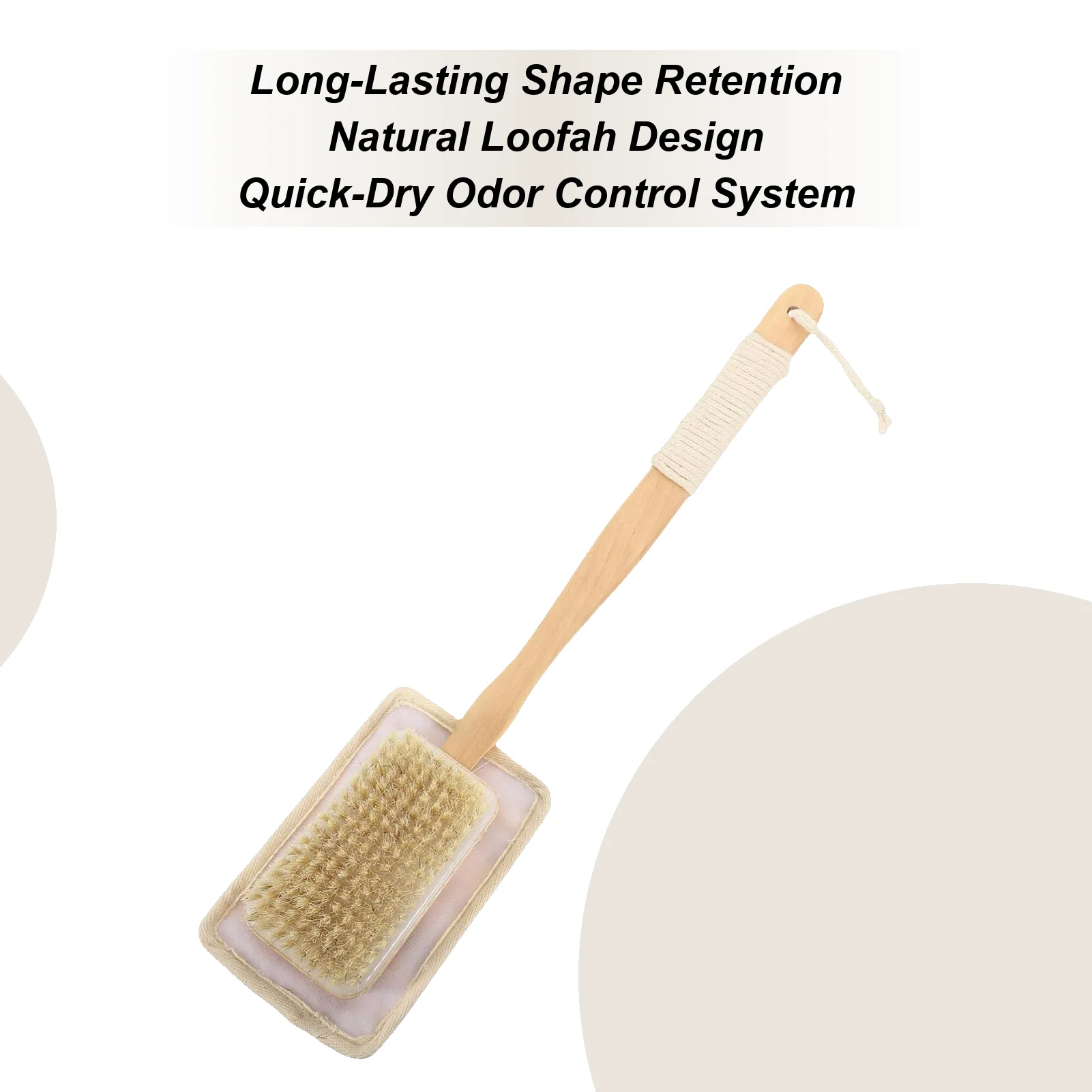 

Щетка для ванны из люфы Щетка из люфы с длинной ручкой для душа Отшелушивание тела Глубокая очистка губки из люфы для женщин Мужчин Взрослые семьи