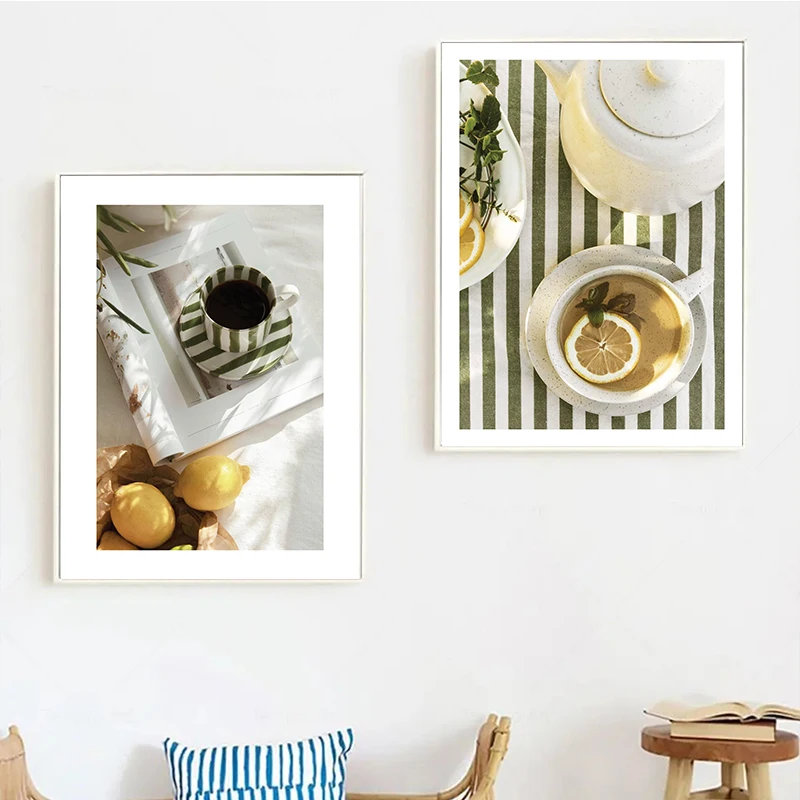 Fashion Women Afternoon Tea Coffee Poster Magazine Cover Prints Canvas Painting Wall Art Pictures for Home Living Room Decor