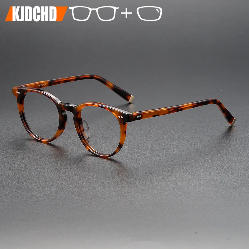 

KJDCHD Men and Women Optical Prescription Glasses Retro Round Small Blue Light Blocking Reading Myopia Progressive Eyeglasses