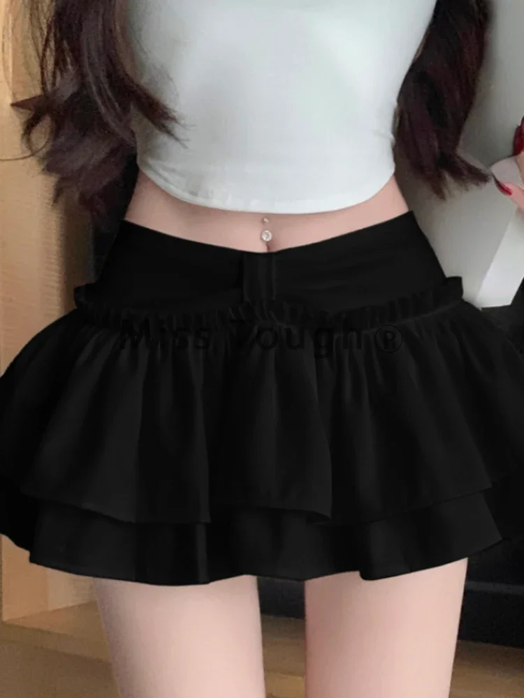 Y2k Mini Skirts Women Preppy Style Sweet High Waist Cute Skirt Korean Fashion Ruffles Slim Pettiskirt Sexy Desingner Skirt 2024