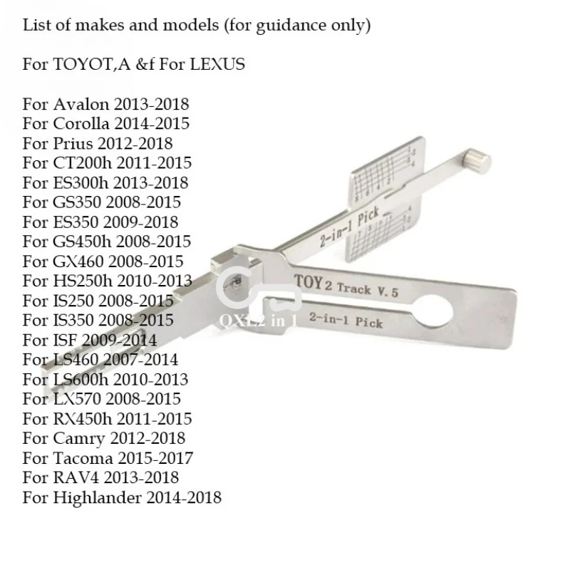 

1PCS Lishi 2in1 TOY43AT TOY48 TOY2 TOY2014 TOY2048 TOY43 TOY43R Open Car Door Lishi Pick Tool Locksmith Tool Lock Piking Kit