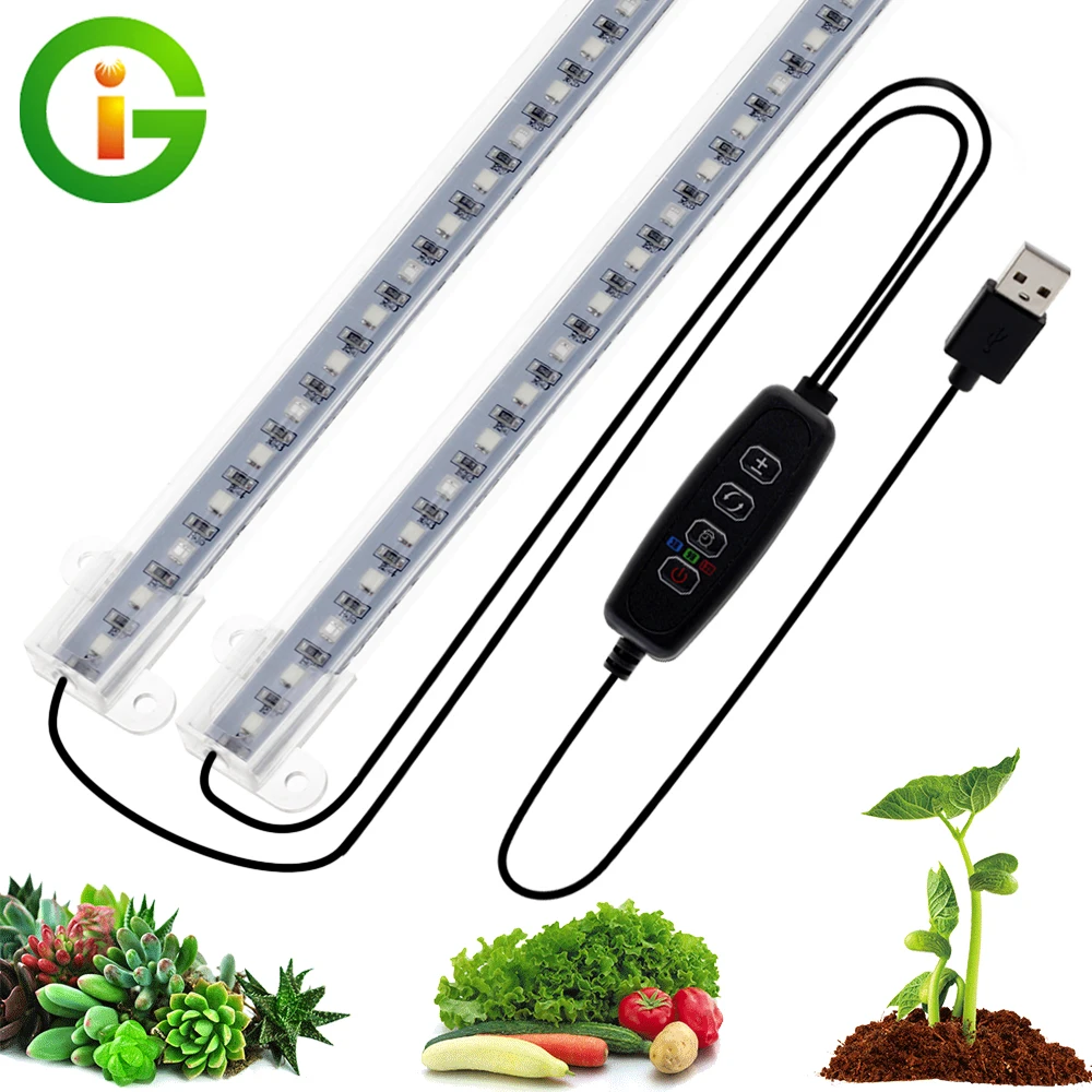 

Plant Light Grow LED Strip 5V USB Full Spectrum 30CM 50CM Tubes With 3 Color Modes Switch for Greenhouse Flower Seedling Tent