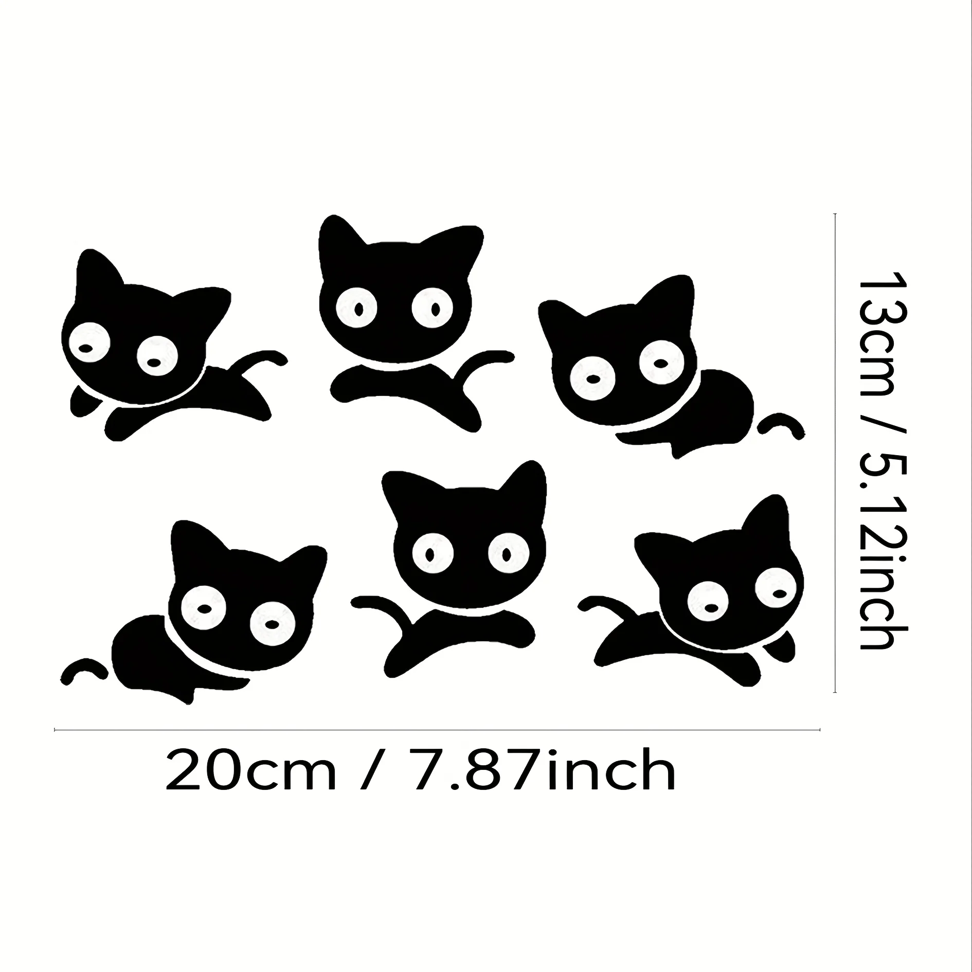 قطعتان من ورق تزيين خوذة الدراجة النارية "القطة السوداء الصغيرة"، مناسب لمرآة الرؤية الخلفية للسيارة وملصقات خوذة الدراجة النارية.