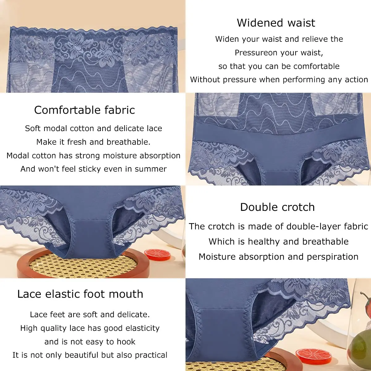 3 шт., женское сексуальное кружевное хипстерское нижнее белье, хлопковые трусики с высокой талией для женщин, бесшовные женские трусы без маффинов