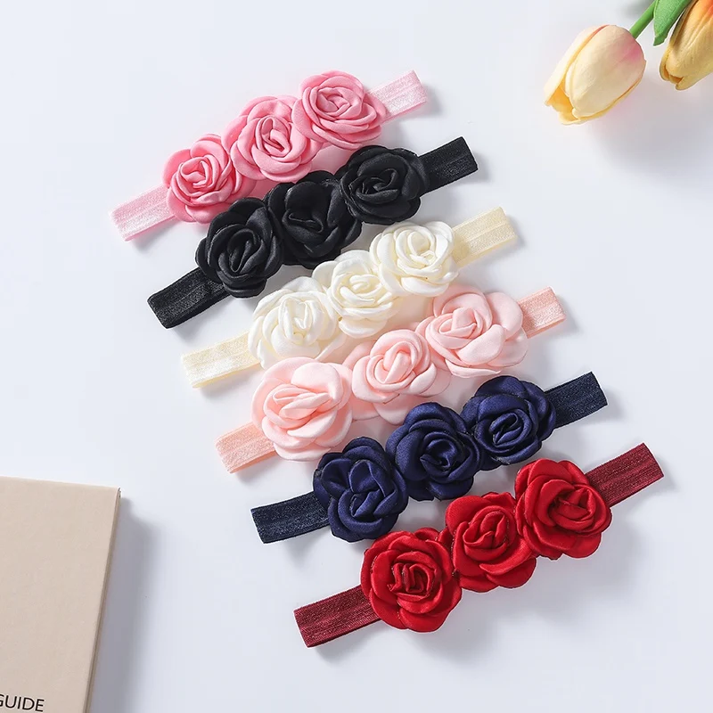 Baby Girl Boy Headband Newborn Elastic Flower Toddler Hair Band Kids Headwear Soft Solid Hairbands Child Hair Accessories Party