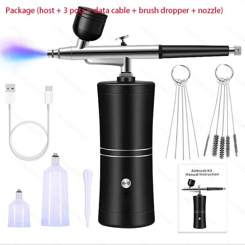 

Electric spray gun with compressor for nail art painting tattoo coloring car model touch up graffiti multi-purpose spray gun pen