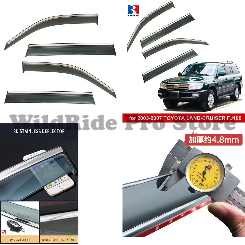 

1 set sun visor wind deflector rain guard door window for Toyota Land Cruiser FJ100 2003 2007