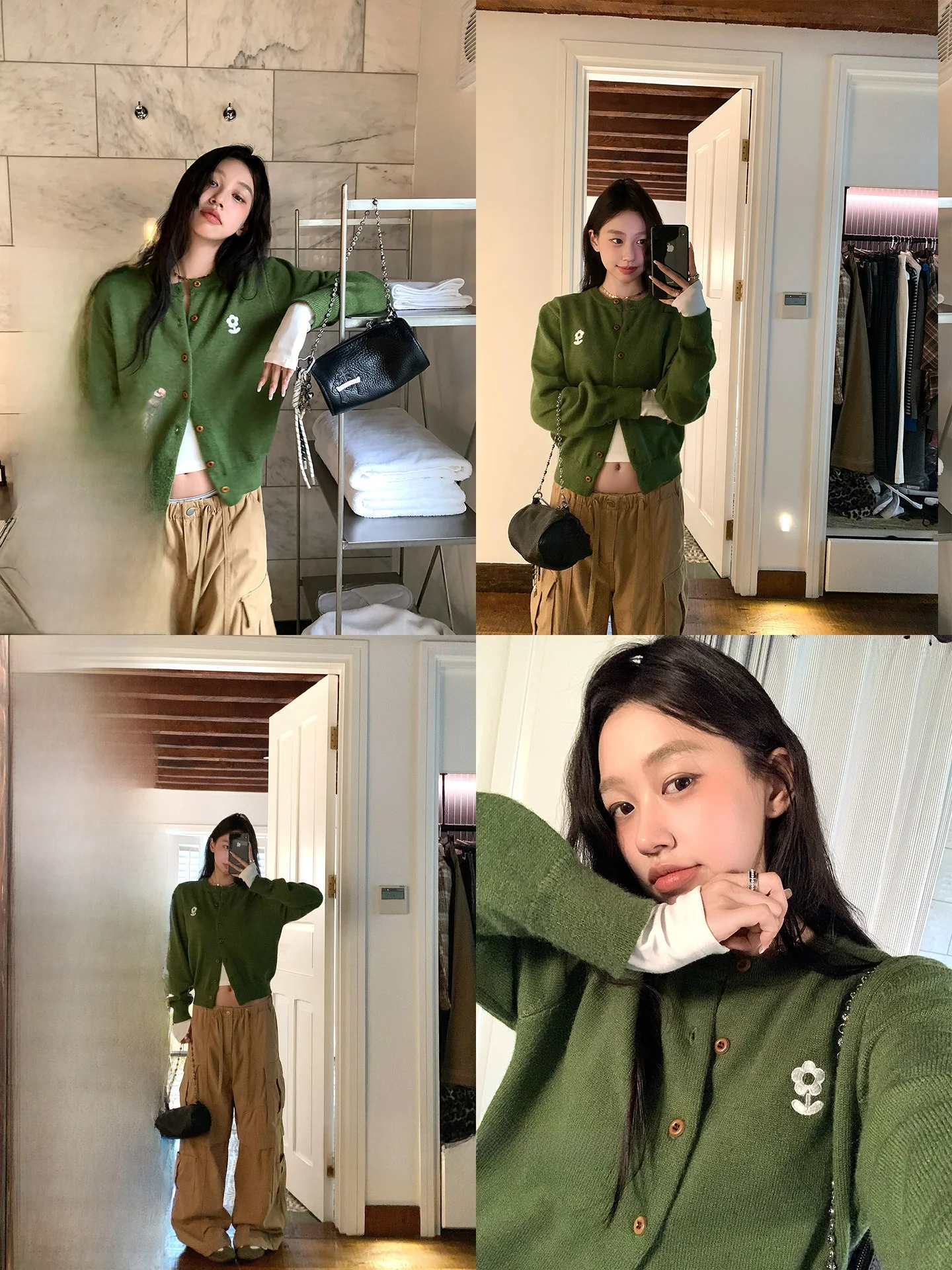 

Casual Long Sve Knitted Sweater Embroidered Flowers 23TH ALTER Korean Sle Autumn Versatile Leisure Open Cardigan Top for...