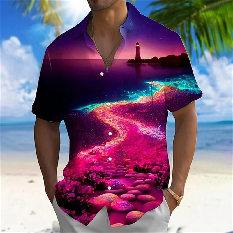 Camisa Havaiana para Homens e Mulheres, Moda Casual com Estampa Tropical, Camisas de Manga Curta com Botões, Blusas Festivas para Feriados, Novidade 2