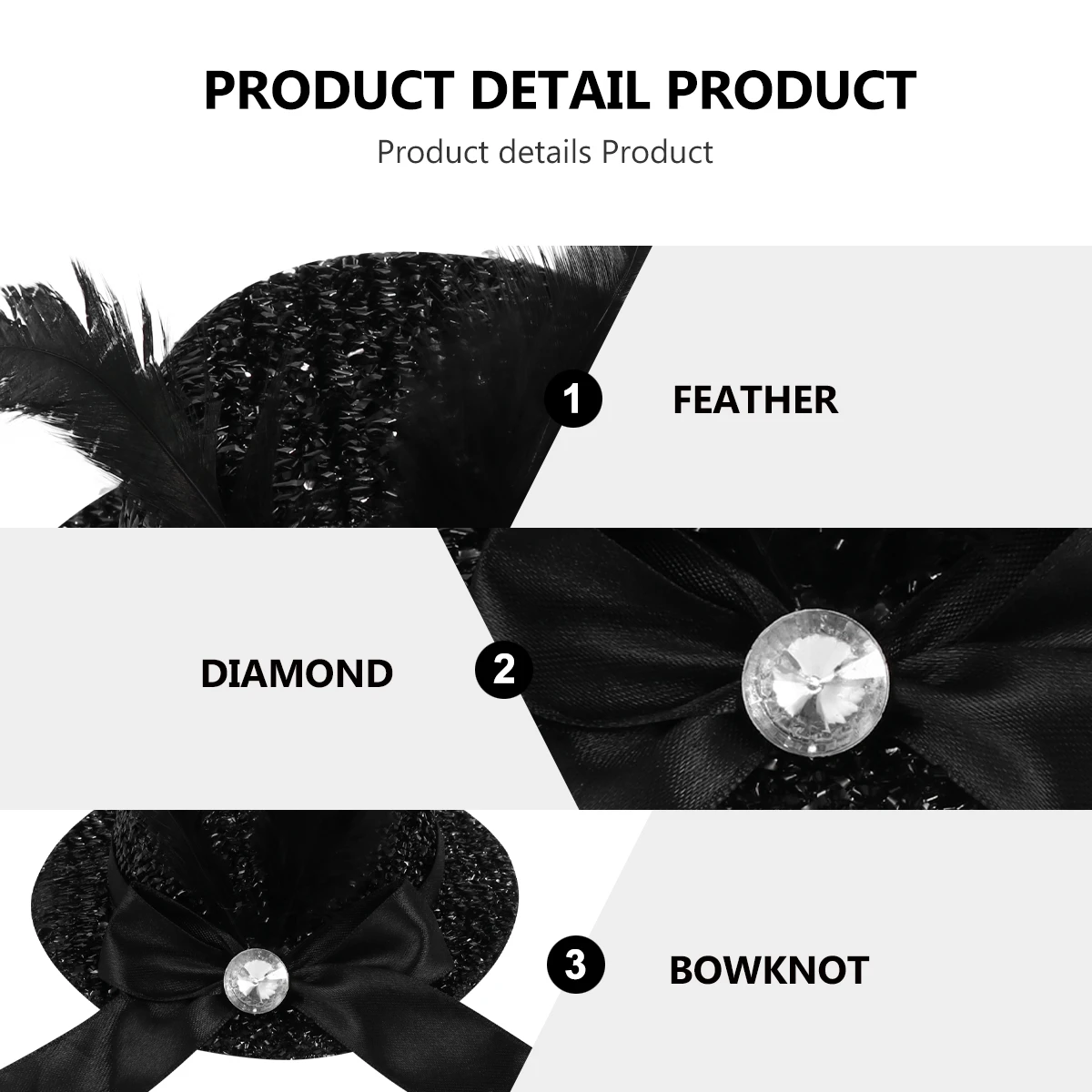 

2Pcs Versatile Feather Hair Accessories Chic Hair Clips Creative Billycock for Women