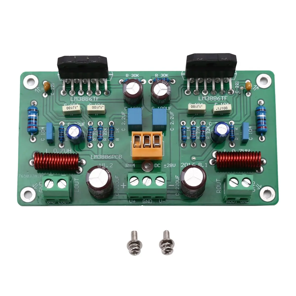 （2026 SUMMER）LM3886 Stereo Amplifier Board,High-Fidelity Power Amplifier Board, Stereo Audio Amplifier Board,Low Noise,Low Disto