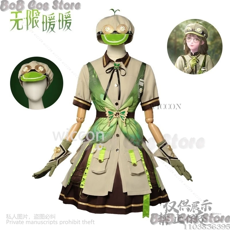Anime Game Infinity Nikki Cosplay Costume Green Lolita Dress Hat Full Set Halloween Christmas Party Girl Woman Outfit Customized