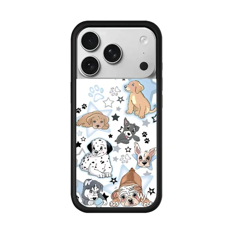 2025 Wildflower 3D Puppy Party Dalmatian Husky Phone Case For iPhone 13 12 14 15 16 17 Pro Max Plus Dog Cute Cartoon WF Protect