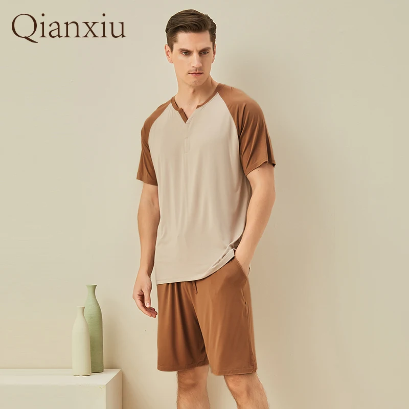 Pyjama rayé en coton pour homme, tenue de maison, Style Simple, vêtements d'été