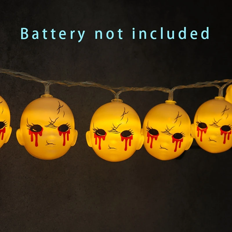AB09-Halloween Led Light String Grimace Decoration Blood And Tears Grimace Lamp String