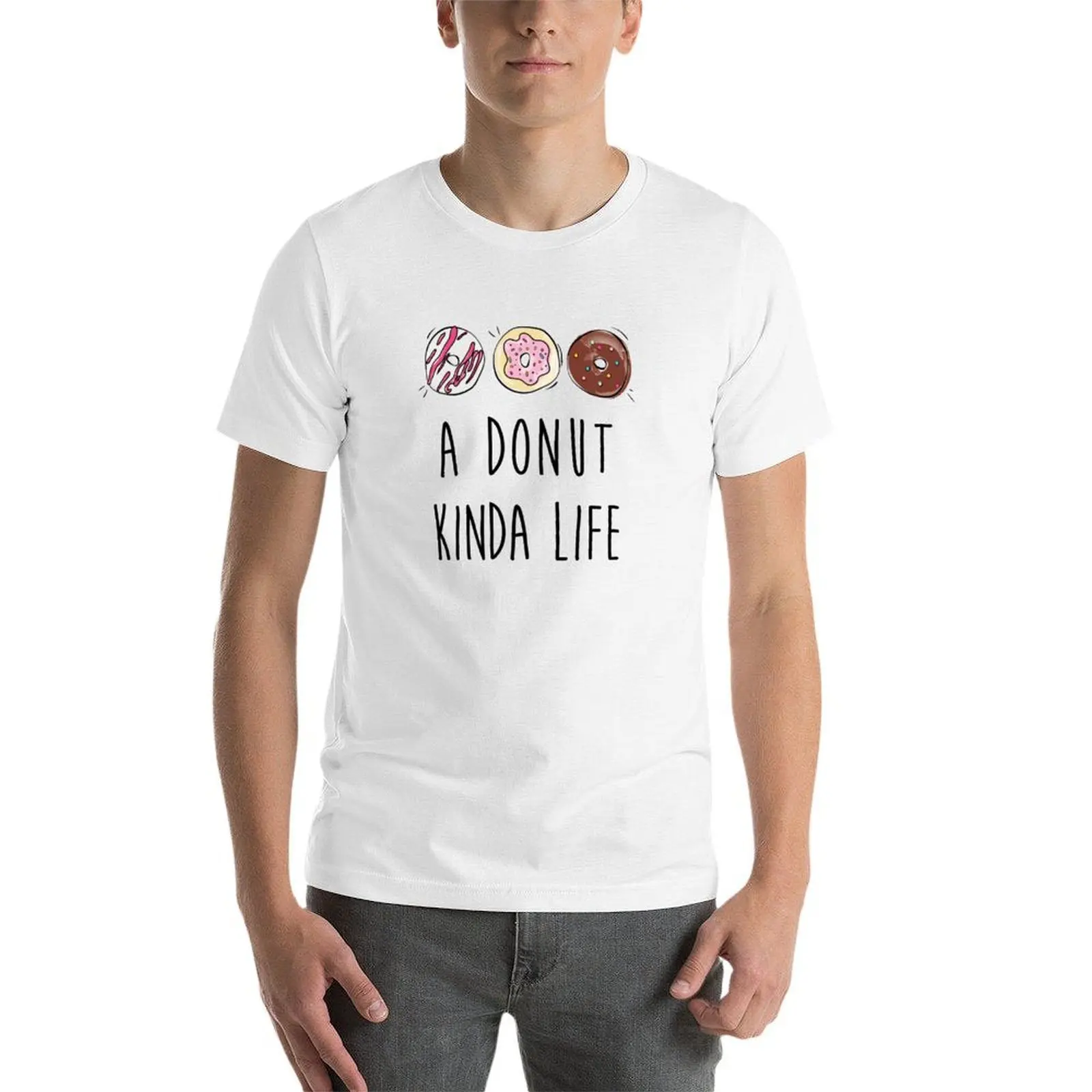 تي شيرت A Donut Kinda Life تي شيرت رجالي برسوم جرافيك تي شيرت للرجال من القطن الناعم