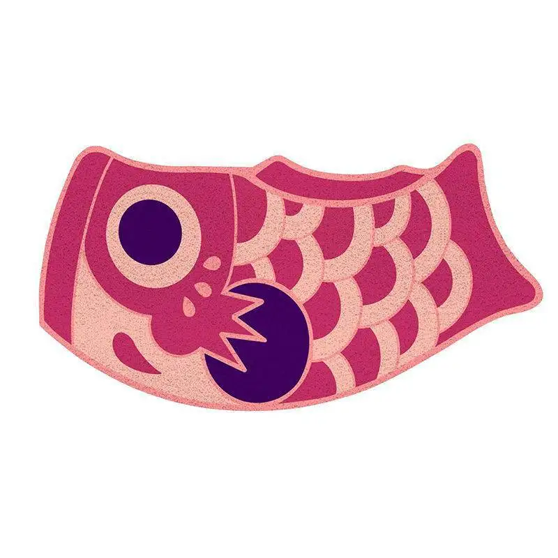 Welcome Doormat Japanese Style Red Carp Printed Carpet Entrance Hallway Non-Slip Floor Mat Front Door Mat Creative Carp Rugs