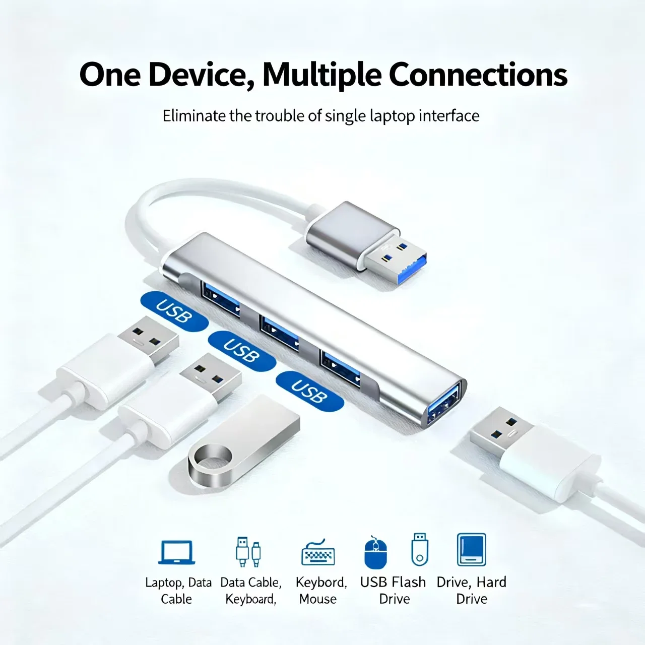 Mini USB Type C Hub Mobile Phone Computer One Drag FourExpanders High Speed Transmission USB Dock Multi Function WireDivider