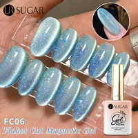 UR SUGAR 15ml Baby Blue Flakes Cat Magnetic Gel Nail Polish With Cloud Silk Effect for Summer Nail Art Soak Off LED UV Gel