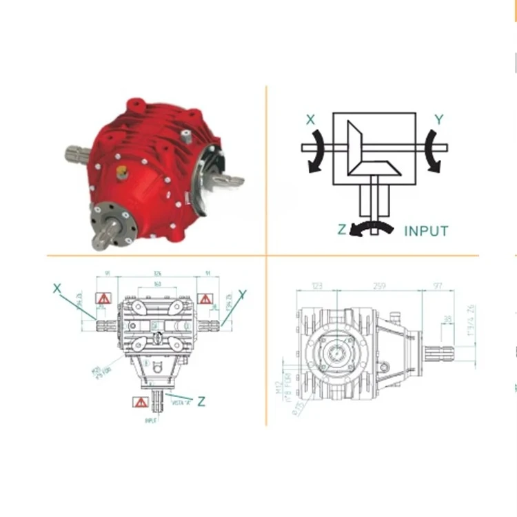 High Speed 1.57:1 2.2:1 Rotary Cultivator Agricultural Tractor Variable Speed Gearbox