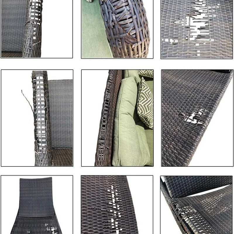 Kit de reparación de mimbre plano, accesorio de repuesto de plástico para silla de Patio