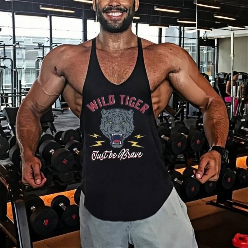 

Cotton Y-Back Gym Tank Top for Men, Quick-Dry Type Sweat-Absorbing Bodybuilding Stringer Singlets Workout Shirt for Fitness