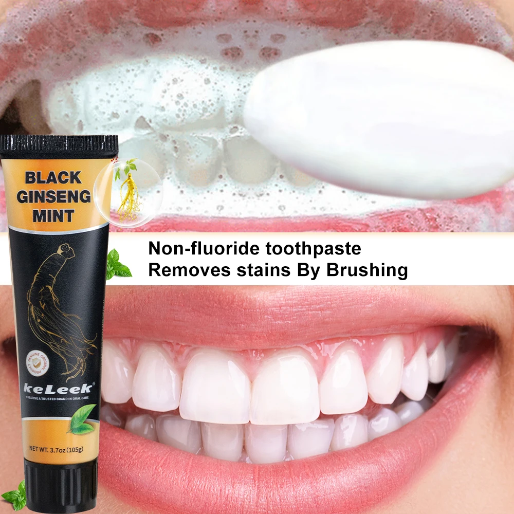 Whitening Toothpaste Ginseng Mint Clean Teeth Remove Yellowing Bright White Fresh Breath Non-Irritating Repair Keleek 105g