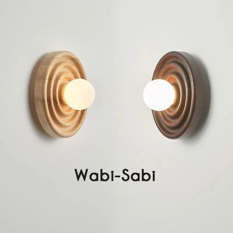 

Japanese Retro Solid Wood Wall Lights for Living Room Corridor Hallway Backdrop Bedroom Headboard Designer Creativity Wall Decor
