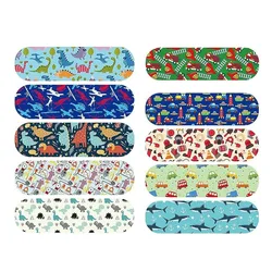 10pcs/set Kawaii Cartoon Band Aid for Children Boys Dinosaur Car Rocket Pattern Dressing Patch Tape First Aid Adhesive Bandages