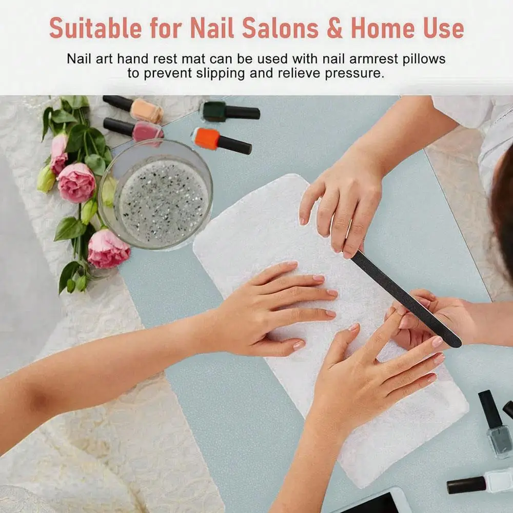 Tapete de mesa dobrável para arte em unhas, resistente a arranhões e sujeira, couro pu, almofada para apoio de braço, à prova d'água, mouse pad para estúdio