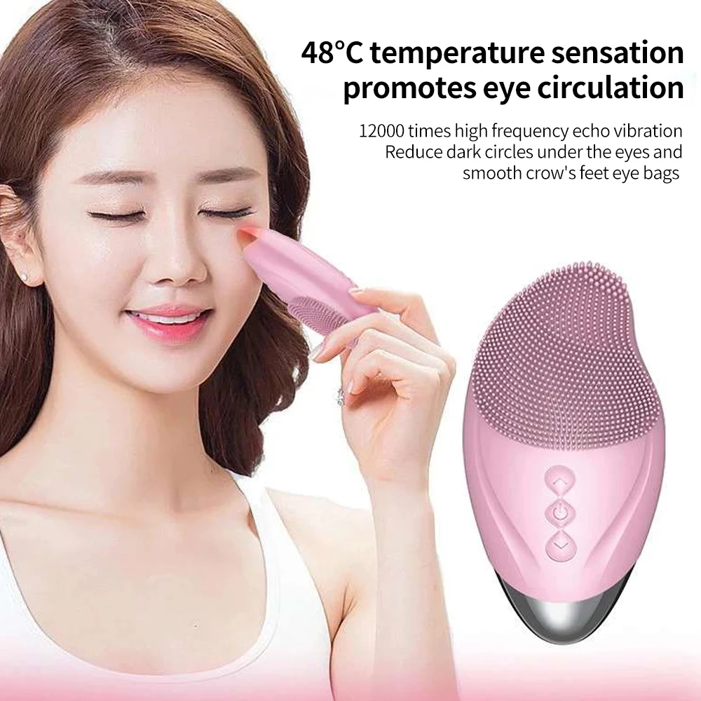 Xiaomi Youpin Vibration Electric Facial Cleansing Brush Silicone Face Clean Brush Sonic Washing Facial Cleanser Heated Massager