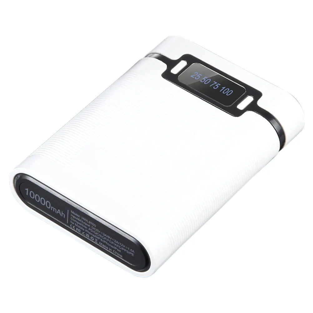 

Dual USB Box 4 Batteries Fast Charging Power Portable 18650 Bank White Portable Phone Accessory 18650
