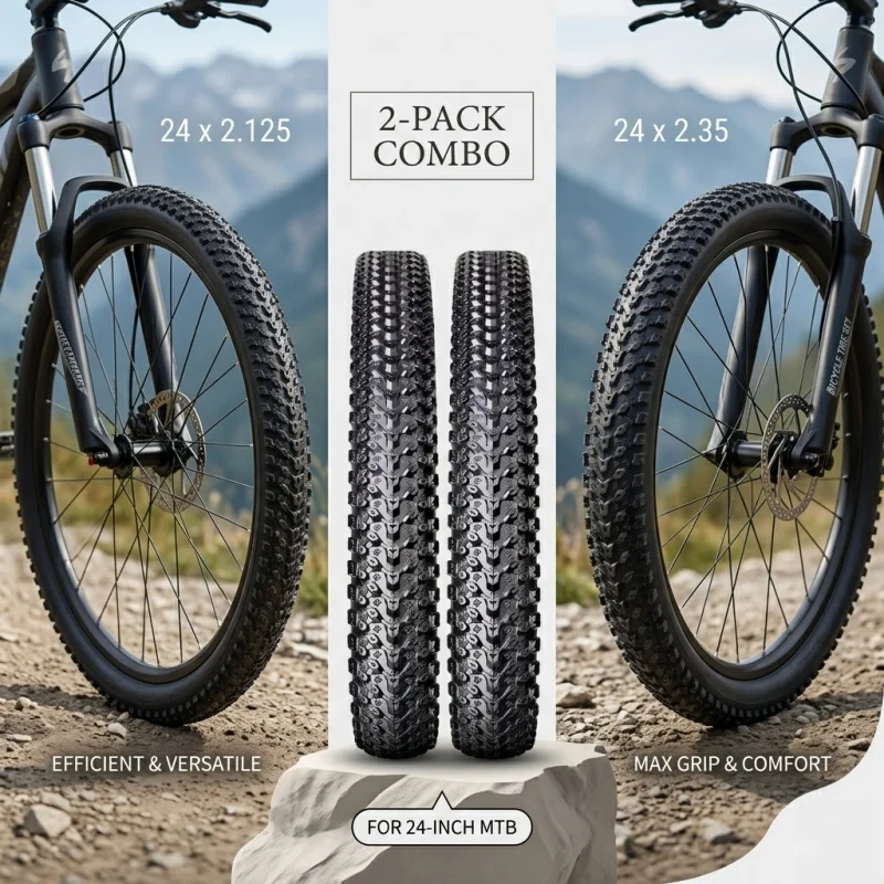 24-Zoll-Fahrradreifen 24x2.125 24x2.35 Drahtseil-Clincher-Fahrradreifen 2er-Pack Stahlseil-Außenreifen für Kinderfahrräder, MTB, Dirt Jumper, BMX – Detail 5