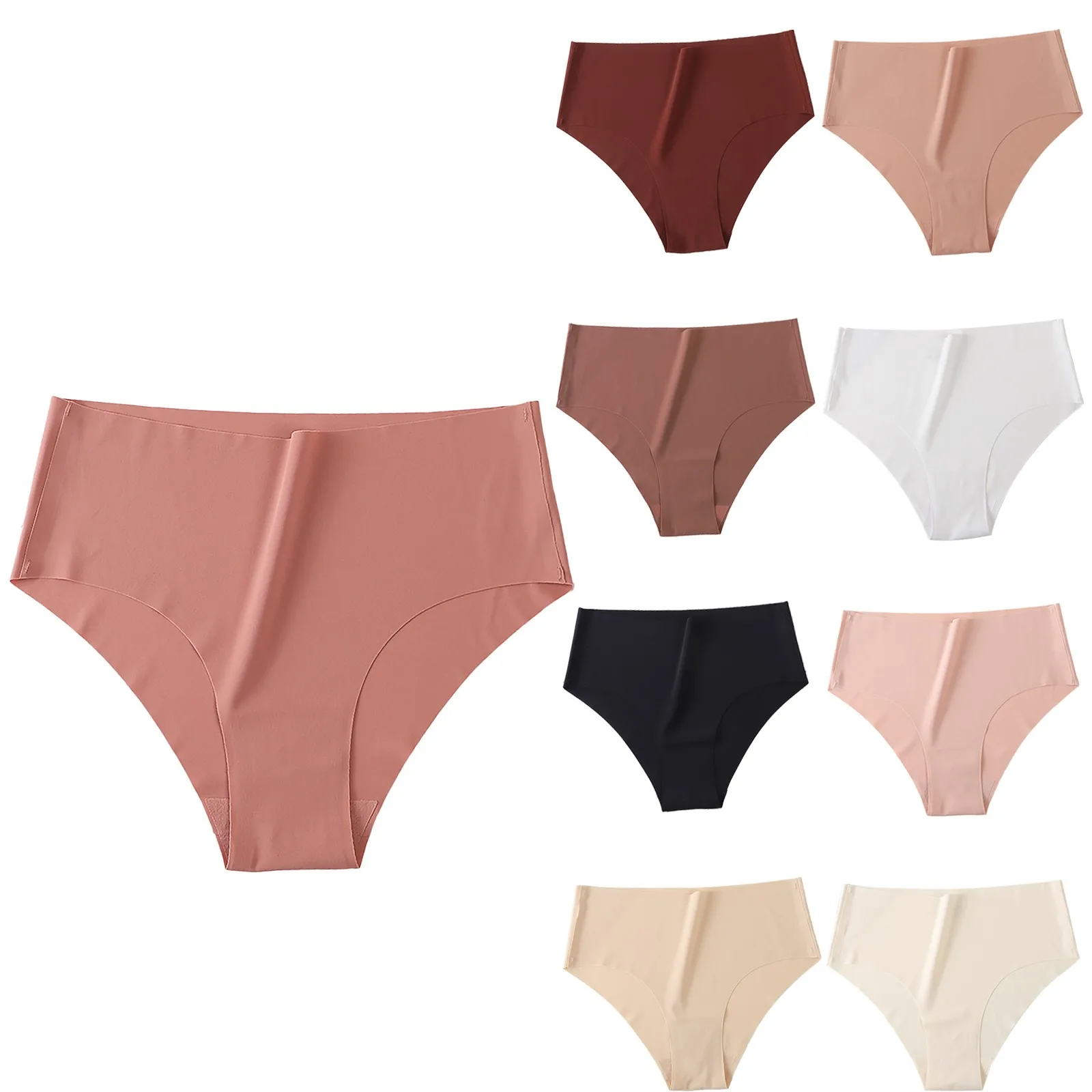 Seamless Underwear For Women High Waisted No Show Stretch Bikini Silky Soft Briefs