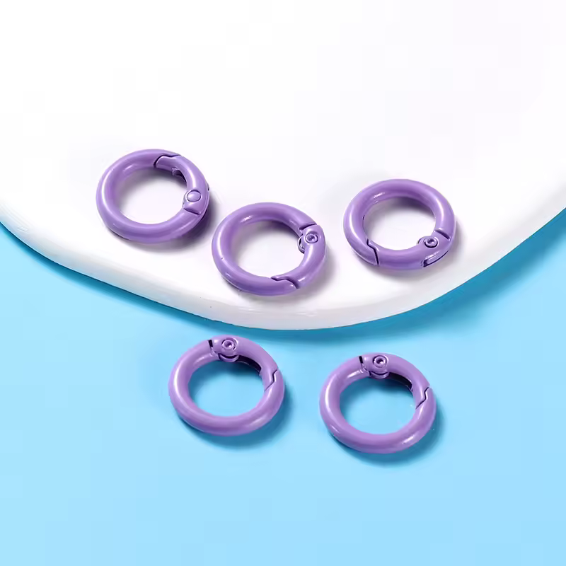 5Pcs/Lot 21 Colors Metal O Ring Spring Clasp Openable Round Carabiner Keychain Clips Hook Dog Chain DIY Jewelry Buckle Connector - Image 19