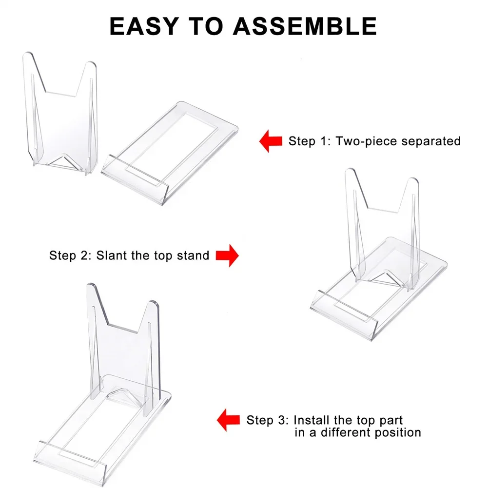 Tray Display Stand 2pcs Accessories Acrylic Plaque Clear Plastic Removable Transparent Practical To Use Replacement