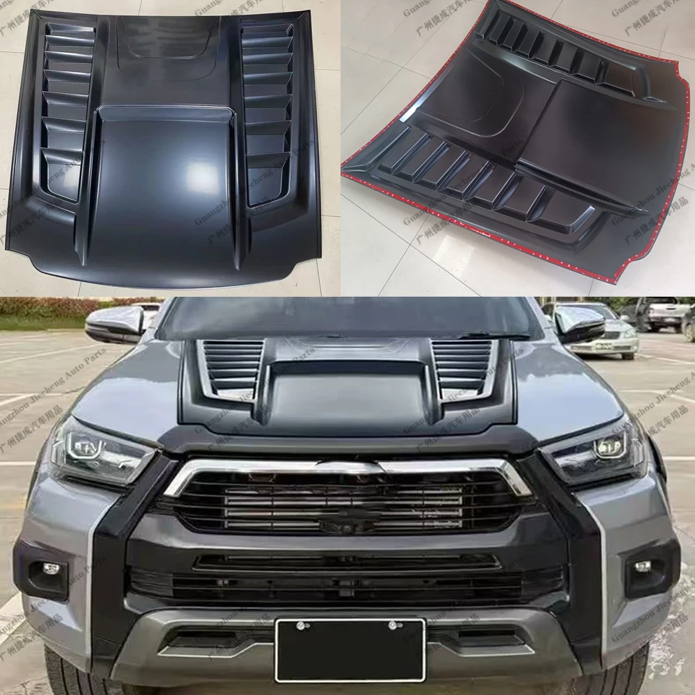Front Engine Bonnet Scoop Hoods Air Vent Cover For Hilux Revo Rocco 2021 2022 2023 Car Accessories Air Outlet Vent Cover Trim