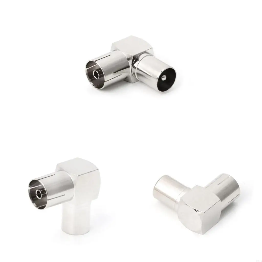 193A 90° Aerial Cable Adapter RF Coaxial F Female to Male Plug to Female Socket