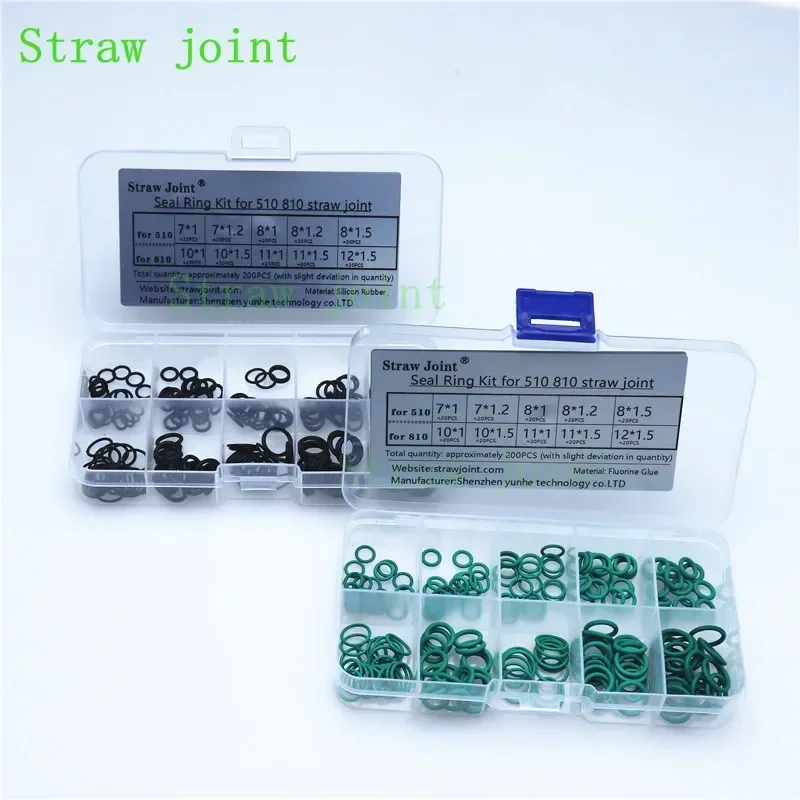 100PCS Straw Joint Tips Fluorine / Silicon Seal Ring O-ring for 510 810 MTL Drip Gaskets