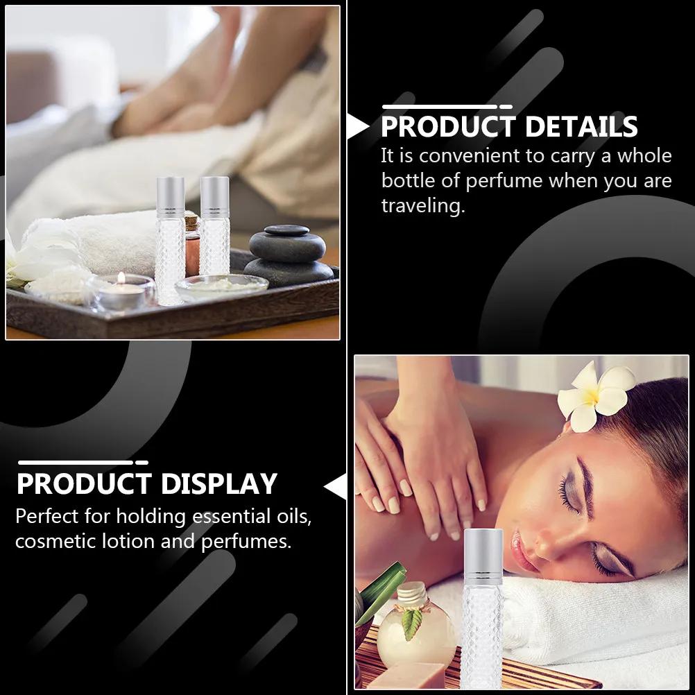 

12 шт. противоскользящих роликовых флаконов для эфирных масел, многоразовые мини-бутылочки для путешествий, хранения косметики и парфюмерии