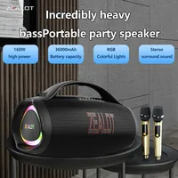 ZEALOT S98M 160W Wireless Speakers,  With Two Wireless Karaoke Microphones,DSP Technology, 36000mAh Battery, 60 Hours Playtime.