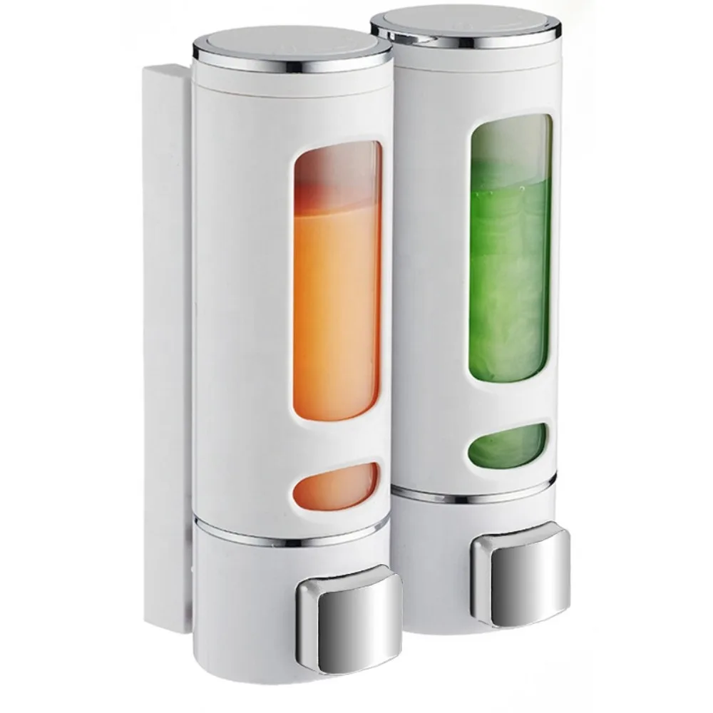 ABS Wall Mount Hand Soap Dispenser Hotel Shower Gel Box Hand Press Soap Shampoo Single/Double Head Liquid Soap Dispenser