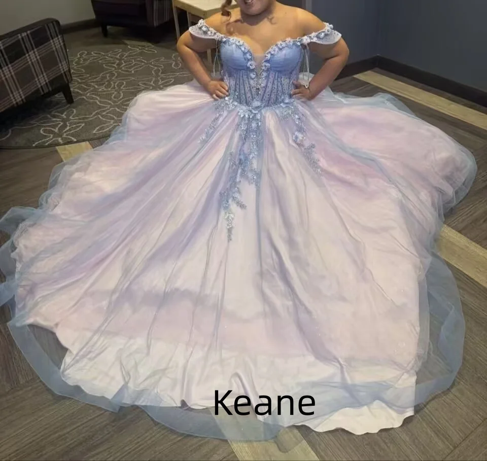 

Небесно-голубое вечернее платье А-силуэта с открытыми плечами и глубоким V-образным вырезом, на заказ, для особых случаев, выпускных вечеров